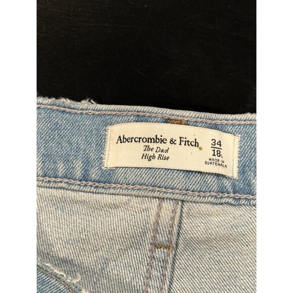 NWT Abercrombie & Fitch Womens 34 High Rise Dad Crisscross Light Wash Jeans 18L - Picture 6 of 12